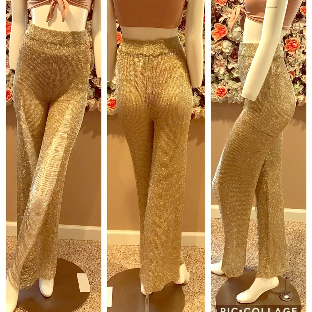 SALE!! Metallic Gold Swim Suit Cover Bottoms